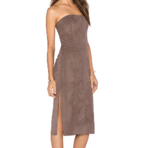 Halston Heritage Dresses & Skirts - Halston Heritage Faux Suede Strapless Dress